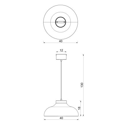 Candelabru pe cablu BASCA 1xE27/15W/230V crem