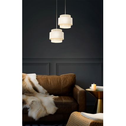 Candelabru pe cablu BOHO 2xE27/60W/230V crem/iută