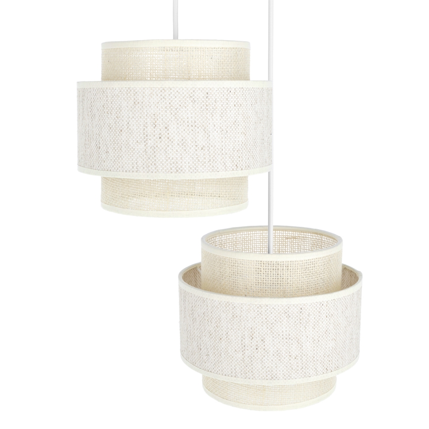 Candelabru pe cablu BOHO 2xE27/60W/230V crem/iută