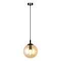 Candelabru pe cablu COSMO 1xE14/10W/230V Ø 14 cm negru/bej fumuriu