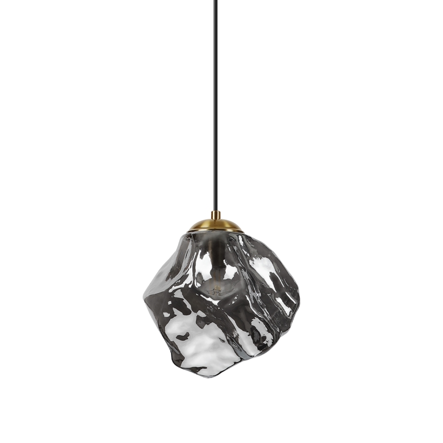 Candelabru pe cablu CRISTAL 1xE14/15W/230V alamă/negru fumuriu