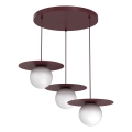 Candelabru pe cablu FLAT 3xE27/15W/230V burgundiu