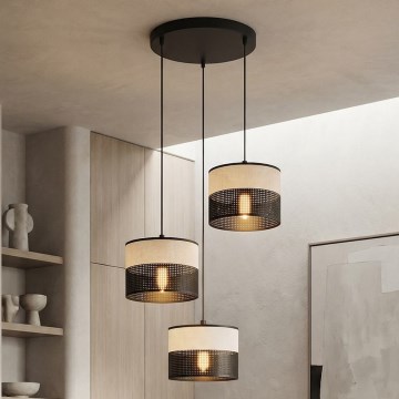 Candelabru pe cablu KARBON, 3xE27/15W/230V, negru/gri