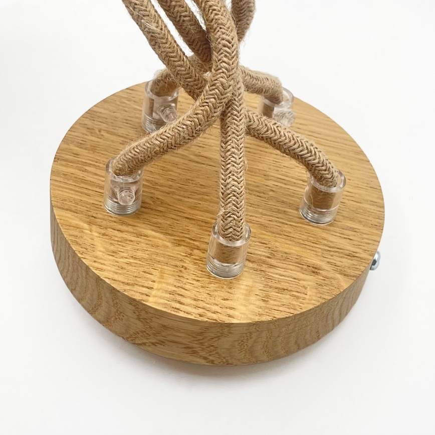 Candelabru pe cablu LOOMIS 5xE27/15W/230V 83 cm bej/stejar