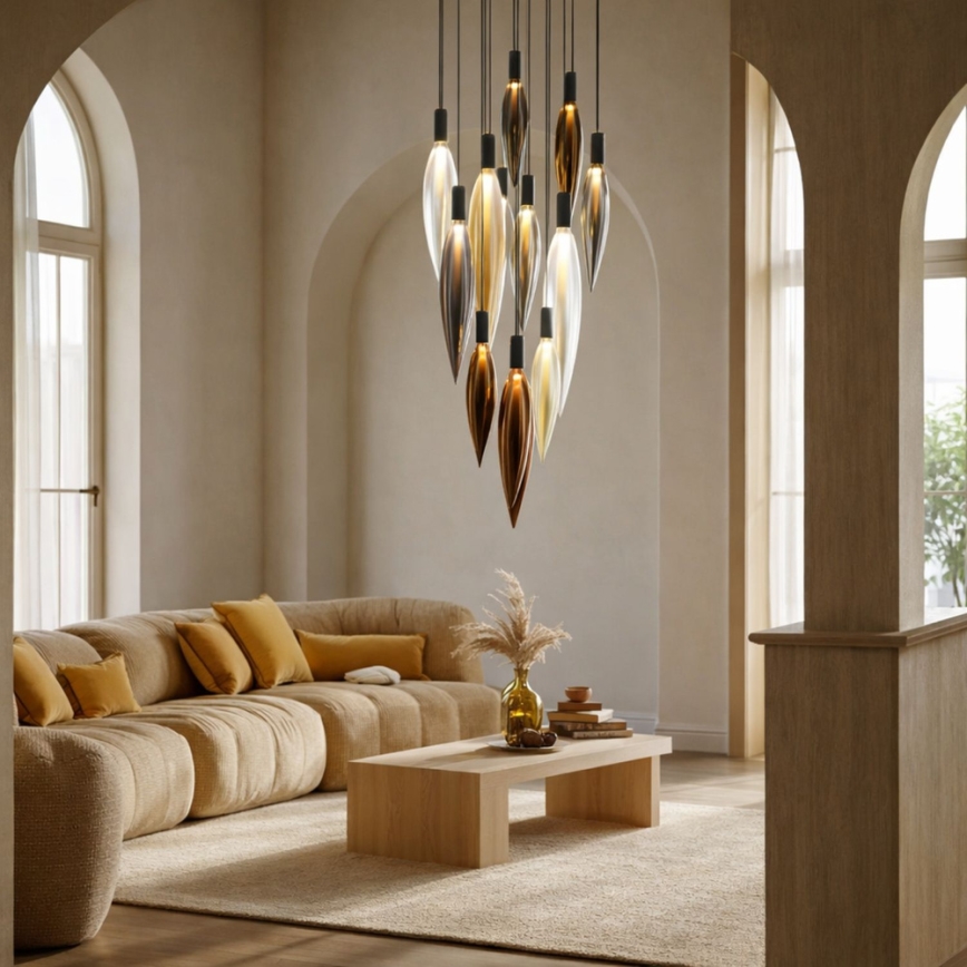 Candelabru pe cablu NORDIC, 11xG9/5W/230V, negru