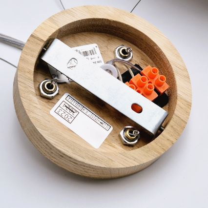 Candelabru suspendat pe cablu OAK 3xE27/60W/230V stejar ? 47,5 cm