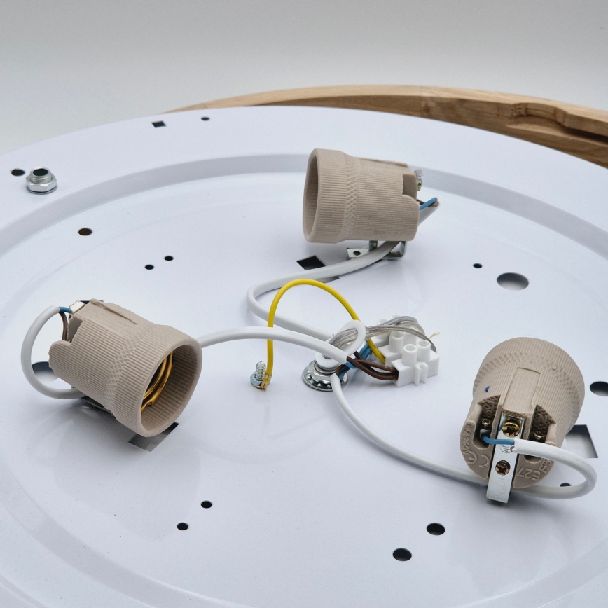 Candelabru suspendat pe cablu OAK 3xE27/60W/230V stejar ? 47,5 cm