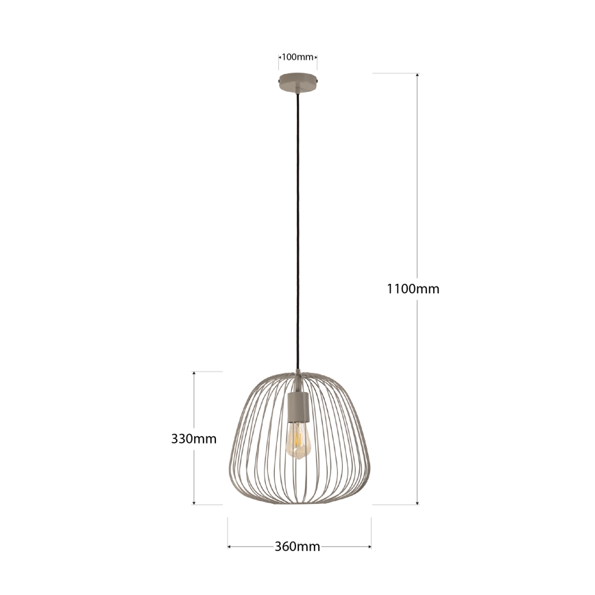 Candelabru pe cablu OVELLA, 1xE27/15W/230V, Ø36 cm, bej