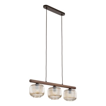 Candelabru pe cablu SALVIA 3xE14/10W/230V maro/maro fumuriu