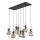 Candelabru pe cablu SOPHIA 8xE14/10W/230V negru/verde/bej fumuriu