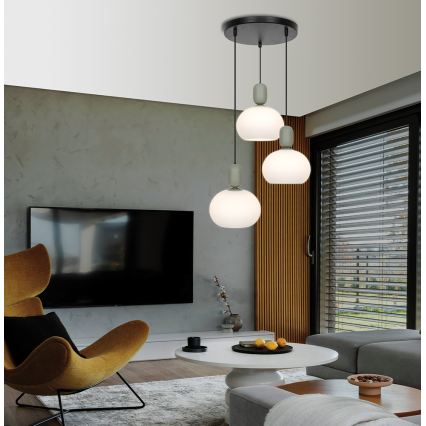 Candelabru pe cablu VALISIA 3xE27/40W/230V negru/măsliniu