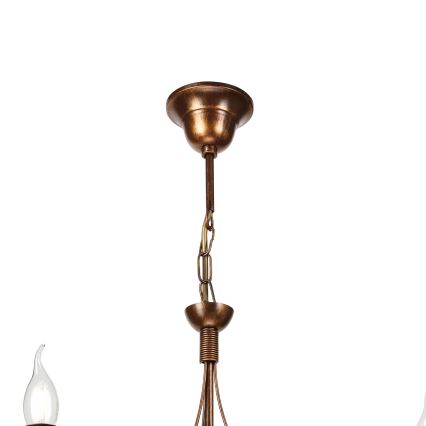 Candelabru pe lanț ANTON, 3x E14/15W/230V, finisaj bronz