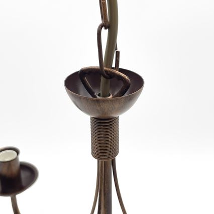 Candelabru pe lanț ANTON, 3x E14/15W/230V, finisaj bronz