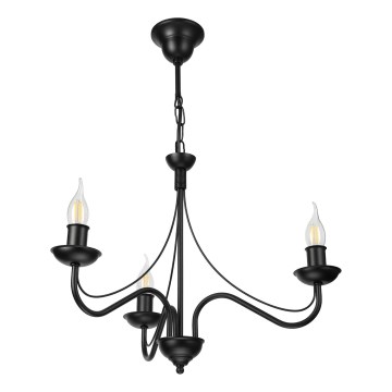 Candelabru pe lanț ANTON 3xE14/15W/230V negru
