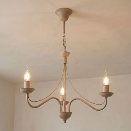 Candelabru pe lanț ANTON 3xE14/60W/230V bej