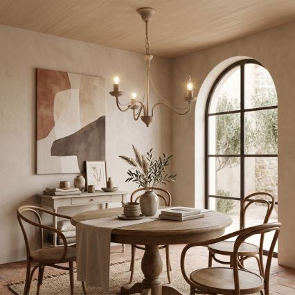 Candelabru pe lanț ANTON 3xE14/60W/230V bej