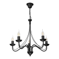 Candelabru pe lanț ANTON 5xE14/15W/230V negru