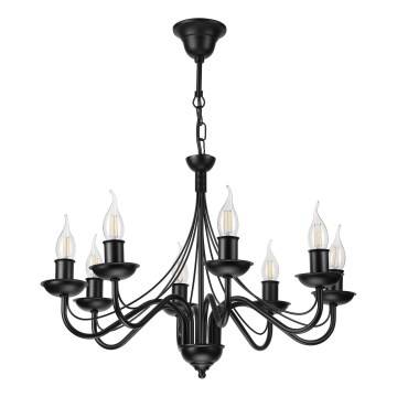 Candelabru pe lanț ANTON 8xE14/60W/230V, negru