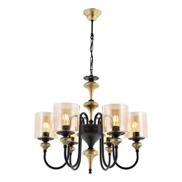 Candelabru pe lanț BUSAN 6xE27/40W/230V auriu