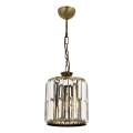 Candelabru pe lanț CRYSTALLINE, 1xE27/6W/230V, bronz