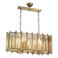 Candelabru pe lanț CRYSTALLINE, 6 x E14/40W/230V, alamă