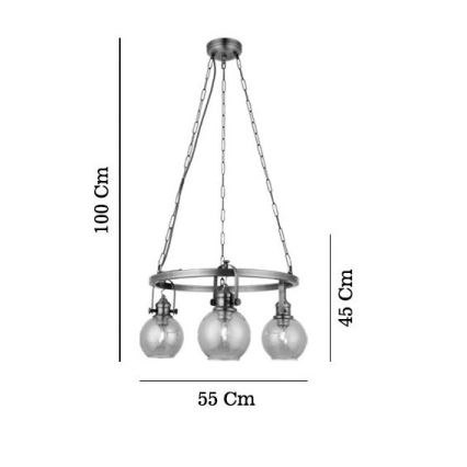 Candelabru pe lanț POLINO 3xE27/40W/230V bronz