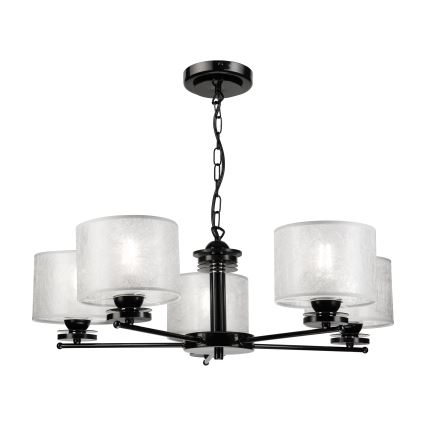 Candelabru pe lanț ROSA 5xE27/60W/230V negru/gri