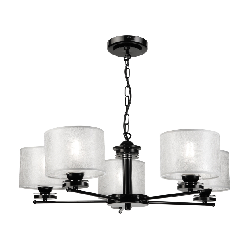 Candelabru pe lanț ROSA 5xE27/60W/230V negru/gri