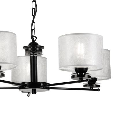 Candelabru pe lanț ROSA 5xE27/60W/230V negru/gri