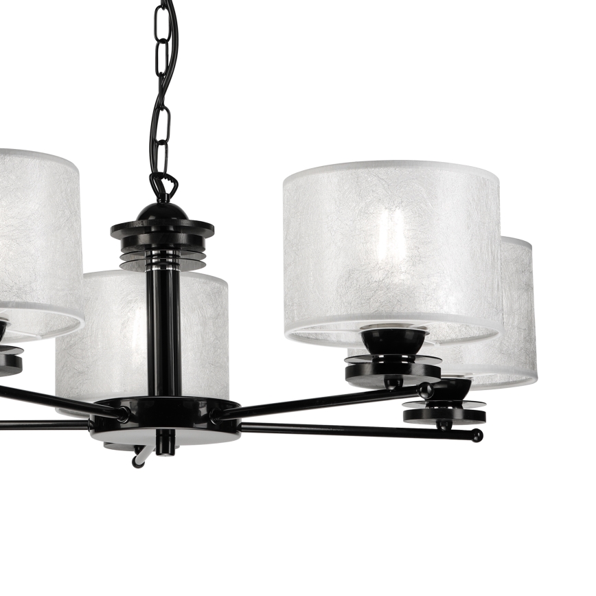 Candelabru pe lanț ROSA 5xE27/60W/230V negru/gri