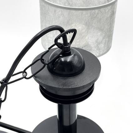 Candelabru pe lanț ROSA 5xE27/60W/230V negru/gri