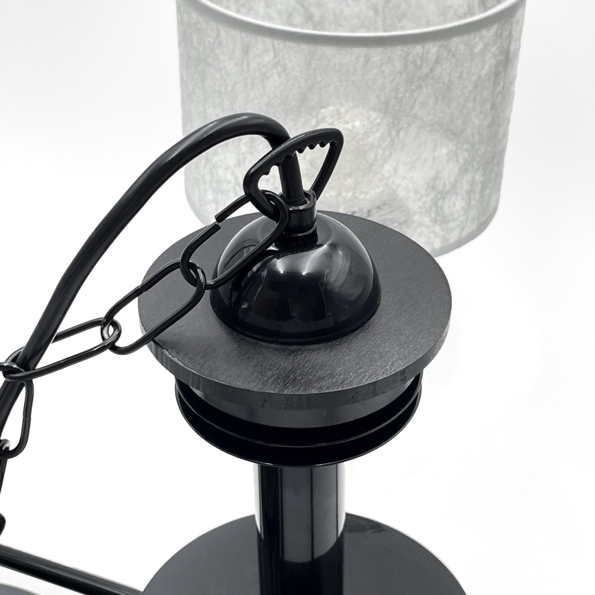 Candelabru pe lanț ROSA 5xE27/60W/230V negru/gri