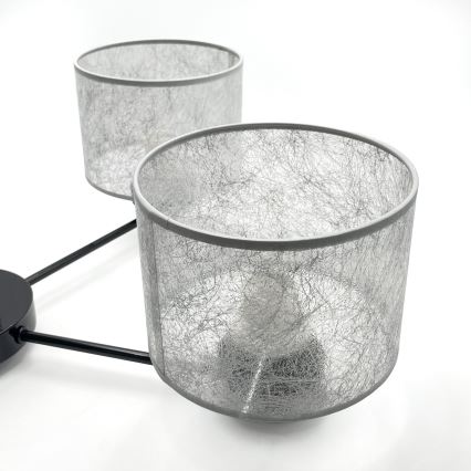 Candelabru pe lanț ROSA 5xE27/60W/230V negru/gri