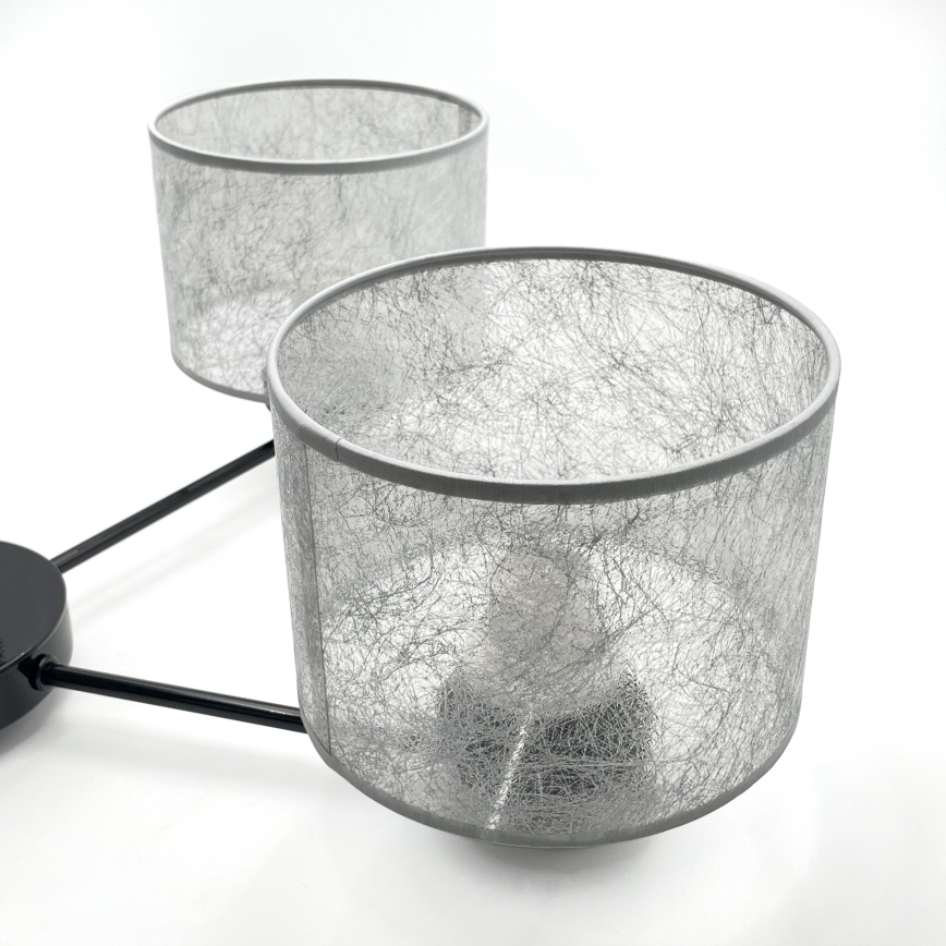 Candelabru pe lanț ROSA 5xE27/60W/230V negru/gri