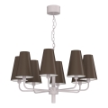 Candelabru pe lanț TORTOLA, 8 x E14, 15 W, 230 V, maro/crem