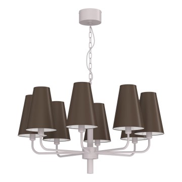 Candelabru pe lanț TORTOLA, 8 x E14, 15 W, 230 V, maro/crem