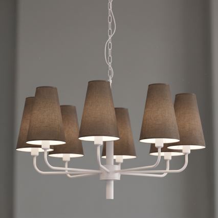 Candelabru pe lanț TORTOLA, 8 x E14, 15 W, 230 V, maro/crem