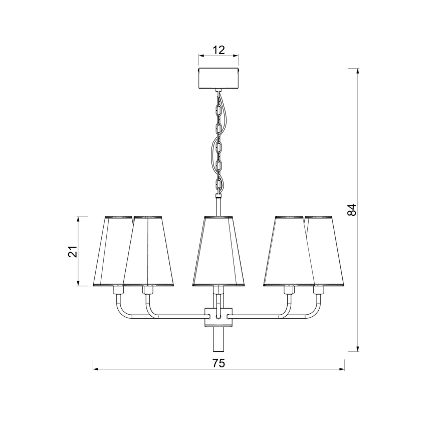 Candelabru pe lanț TORTOLA, 8 x E14, 15 W, 230 V, maro/crem