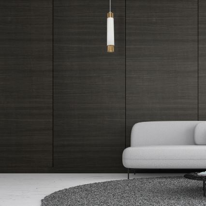 Candelabru pe șnur Marmură alb/alamă 1xGU10/8W/230V