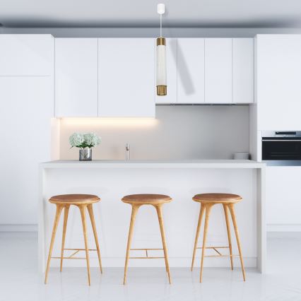 Candelabru pe șnur Marmură alb/alamă 1xGU10/8W/230V