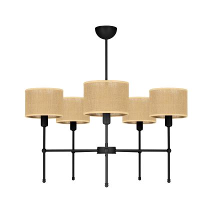 Candelabru pe tijă MADELA, 5 x E14/40W/230V, iută/negru