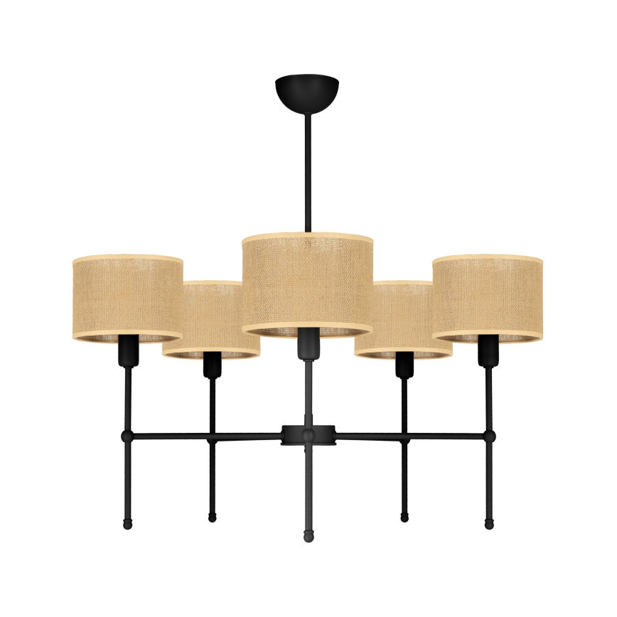 Candelabru pe tijă MADELA, 5 x E14/40W/230V, iută/negru