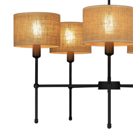 Candelabru pe tijă MADELA, 5 x E14/40W/230V, iută/negru