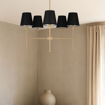 Candelabru pe tijă MADELA 5xE14/40W/230V negru/bej