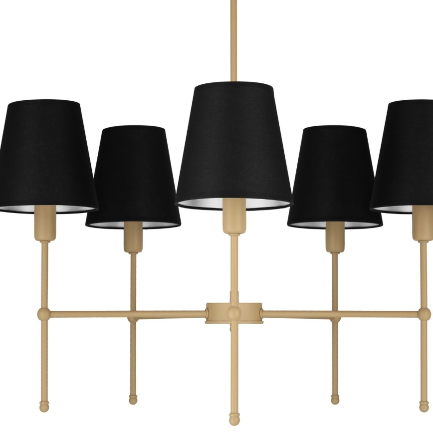 Candelabru pe tijă MADELA 5xE14/40W/230V negru/bej