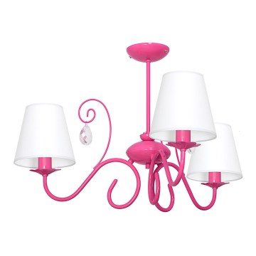 Candelabru pentru copii LaurieA 3xE14/60W/230V roz