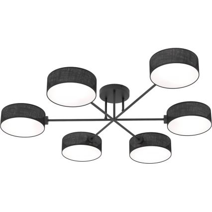 Candelabru pentru montaj pe tavan MAGA 6xE14/10W/230V negru