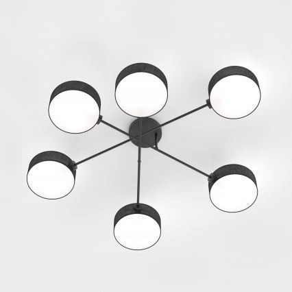 Candelabru pentru montaj pe tavan MAGA 6xE14/10W/230V negru