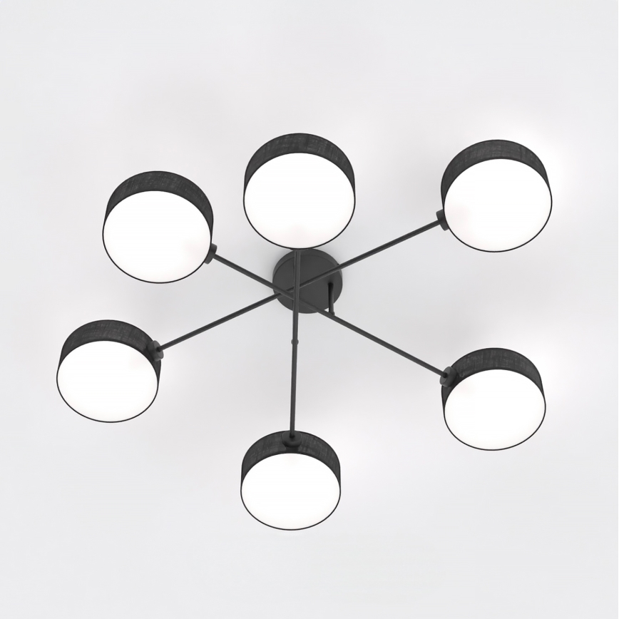 Candelabru pentru montaj pe tavan MAGA 6xE14/10W/230V negru