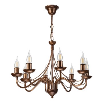 Candelabru suspendat ANTON 8xE14/60W/230V, cu finisaj bronz